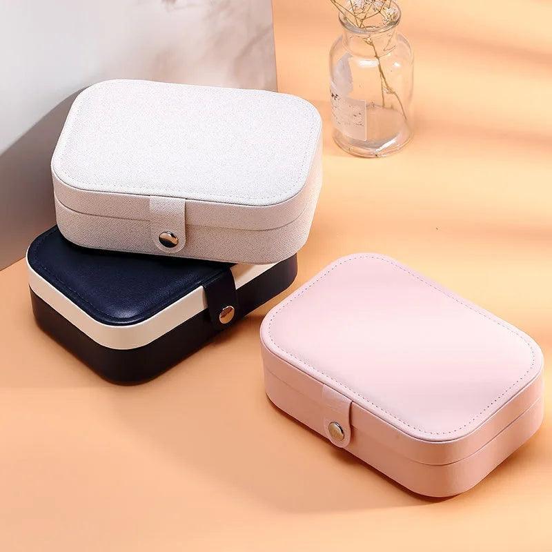 Portable Leather Jewelry Organizer with Zipper for Travel - My Store