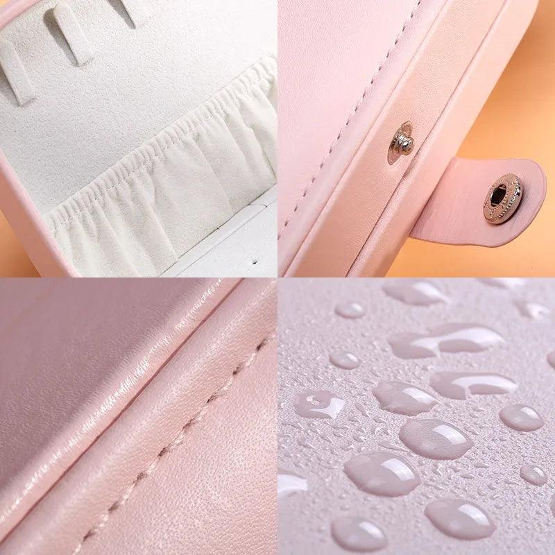 Portable Leather Jewelry Organizer with Zipper for Travel - My Store