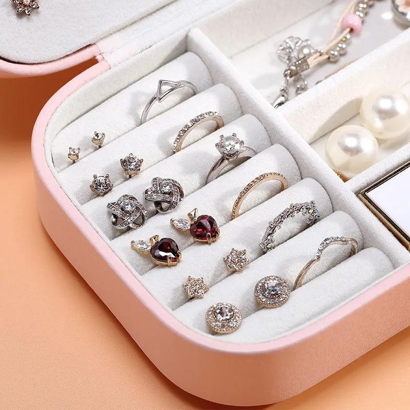 Portable Leather Jewelry Organizer with Zipper for Travel - My Store