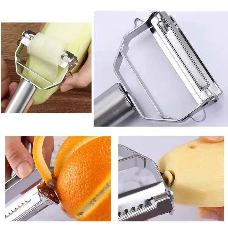 4 in 1 Stainless Steel Multifunctional Vegetable & Fruit Peeler with Slicer - My Store