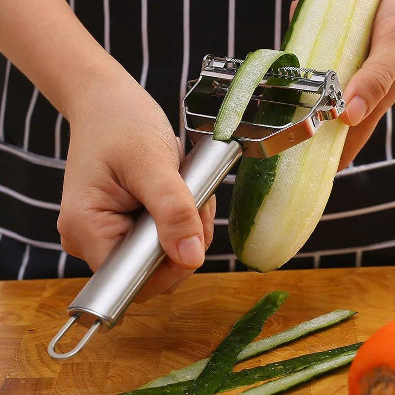 4 in 1 Stainless Steel Multifunctional Vegetable & Fruit Peeler with Slicer - My Store