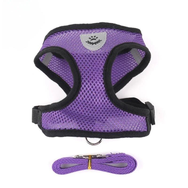 Adjustable Reflective Mesh Harness with Leash for Small Dogs & Cats - My Store